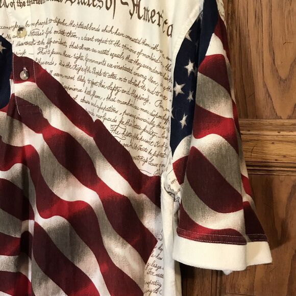 Cotton Traders Sport Patriotic Polo Mens XXL Congress Declaration USA Flag Shirt - Picture 4 of 10